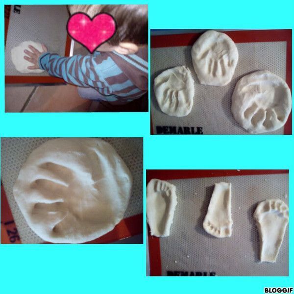 empreintes pieds et mains en pâte à sel