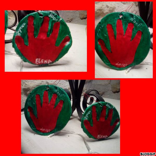 boule en pate à sel  empreintes de mains