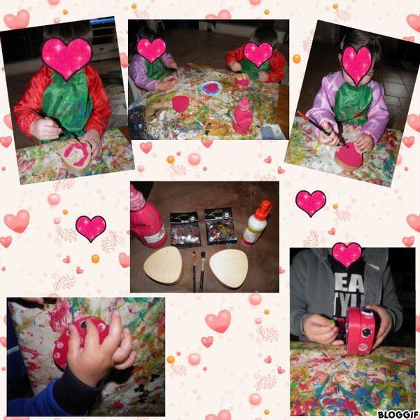 BOITE ARTISANALE PAPIER MACHE COEUR PEINT A LA MAIN AUX IRIS taille