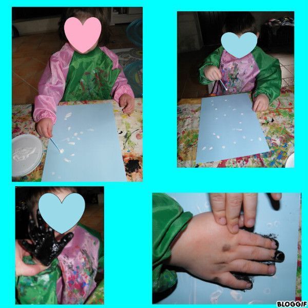 pingouin avec empreinte de main